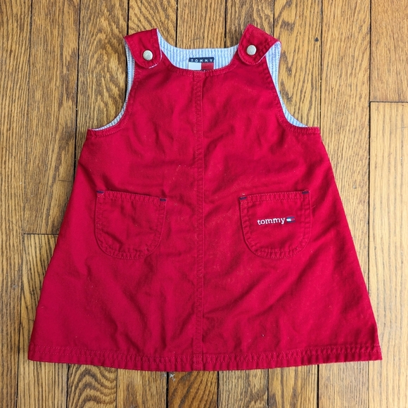 Tommy Hilfiger Other - Vintage Tommy Hilfiger Kids Girls Red Dress 6-12 Mo